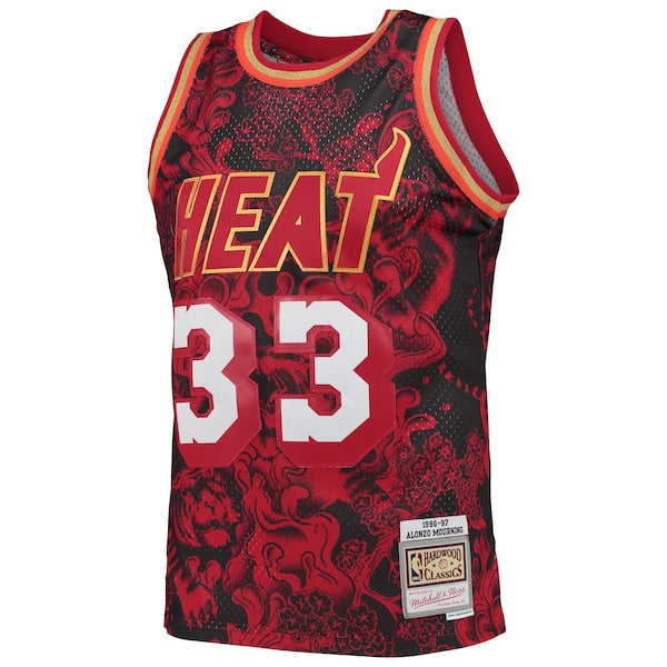 Alonzo Mourning Miami Heat Hardwood Classics 1996/97 Lunar New Year Swingman Jersey - Red - Image 3