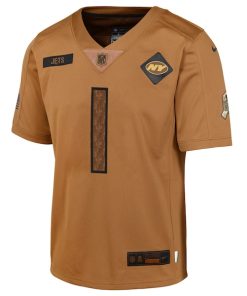 Alternative view of Ahmad Sauce Gardner New York Jets Nike Youth 2023 Salute To Service Limited Jersey - Brown