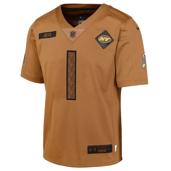 Ahmad Sauce Gardner New York Jets Nike Youth 2023 Salute To Service Limited Jersey - Brown - Image 2