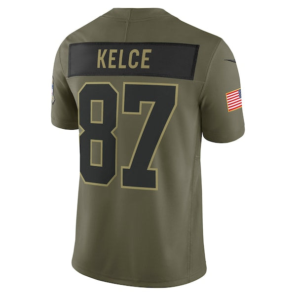 Travis Kelce Kansas City Chiefs Nike 2025 Salute to Service Limited Jersey - Olive - Image 3