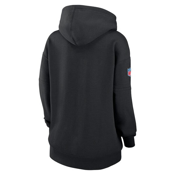 Chicago Bears Nike Women's 2024 NFL Crucial Catch Club Pullover Hoodie - Black - Image 3