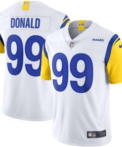 Alternative view of Aaron Donald Los Angeles Rams Nike Alternate Vapor Limited Jersey - White/Royal