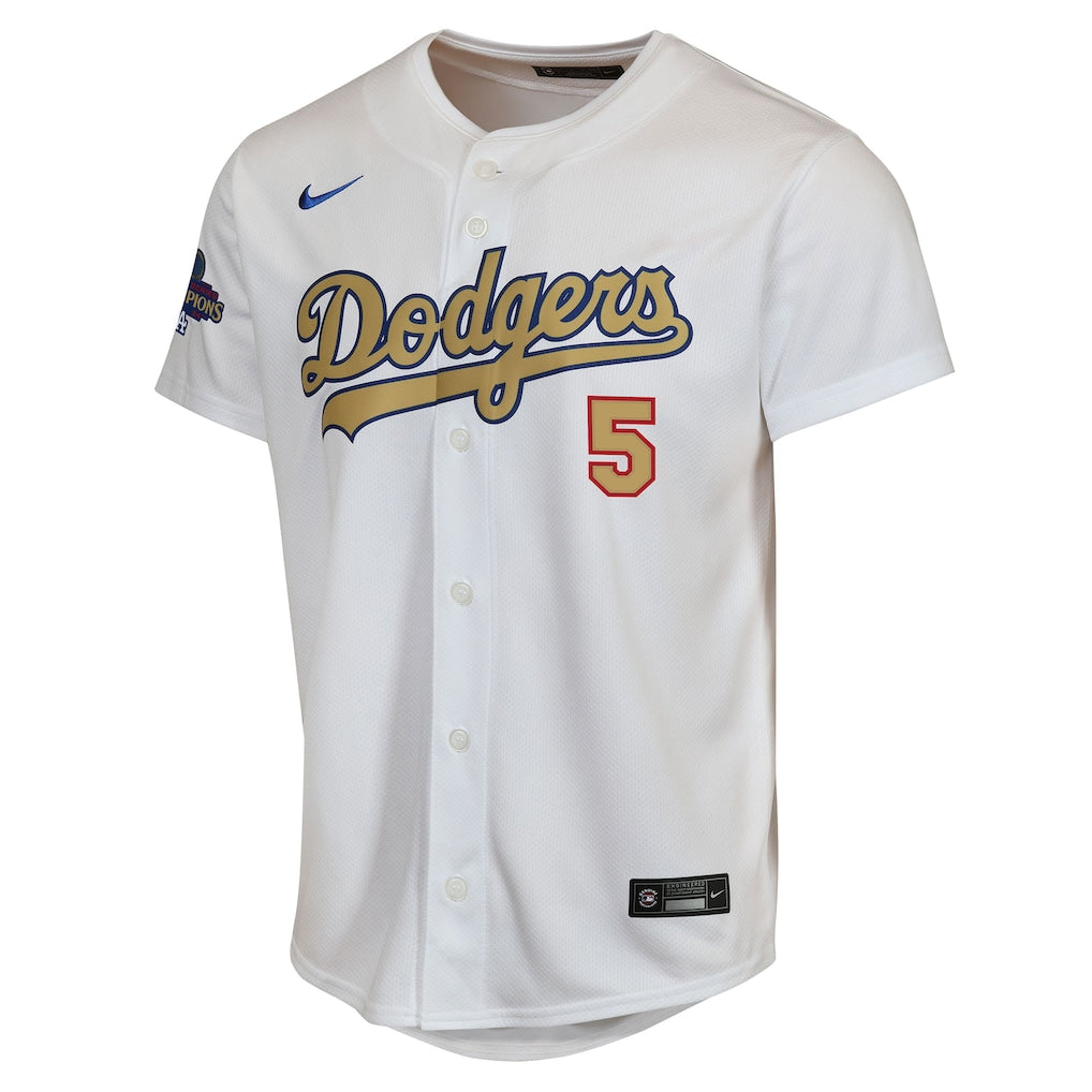 Freddie Freeman Los Angeles Dodgers Nike Youth 2025 Gold Collection Limited Jersey - White - Image 3