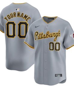 Pittsburgh Pirates Nike Away Limited Custom Jersey - Gray