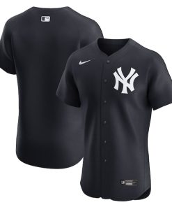 Alternative view of New York Yankees Nike Alternate Elite Jersey - Black