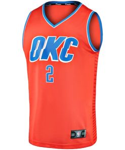 Alternative view of Shai Gilgeous-Alexander Oklahoma City Thunder  Fast Break Team Replica Jersey - Statement Edition - Orange