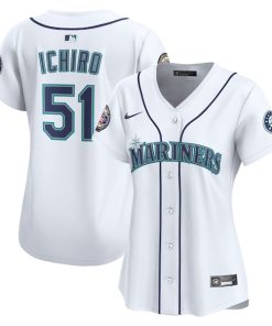 Ichiro Suzuki Seattle Mariners Nike Women's Home Retired Hall of Fame Patch Limited Jersey - White