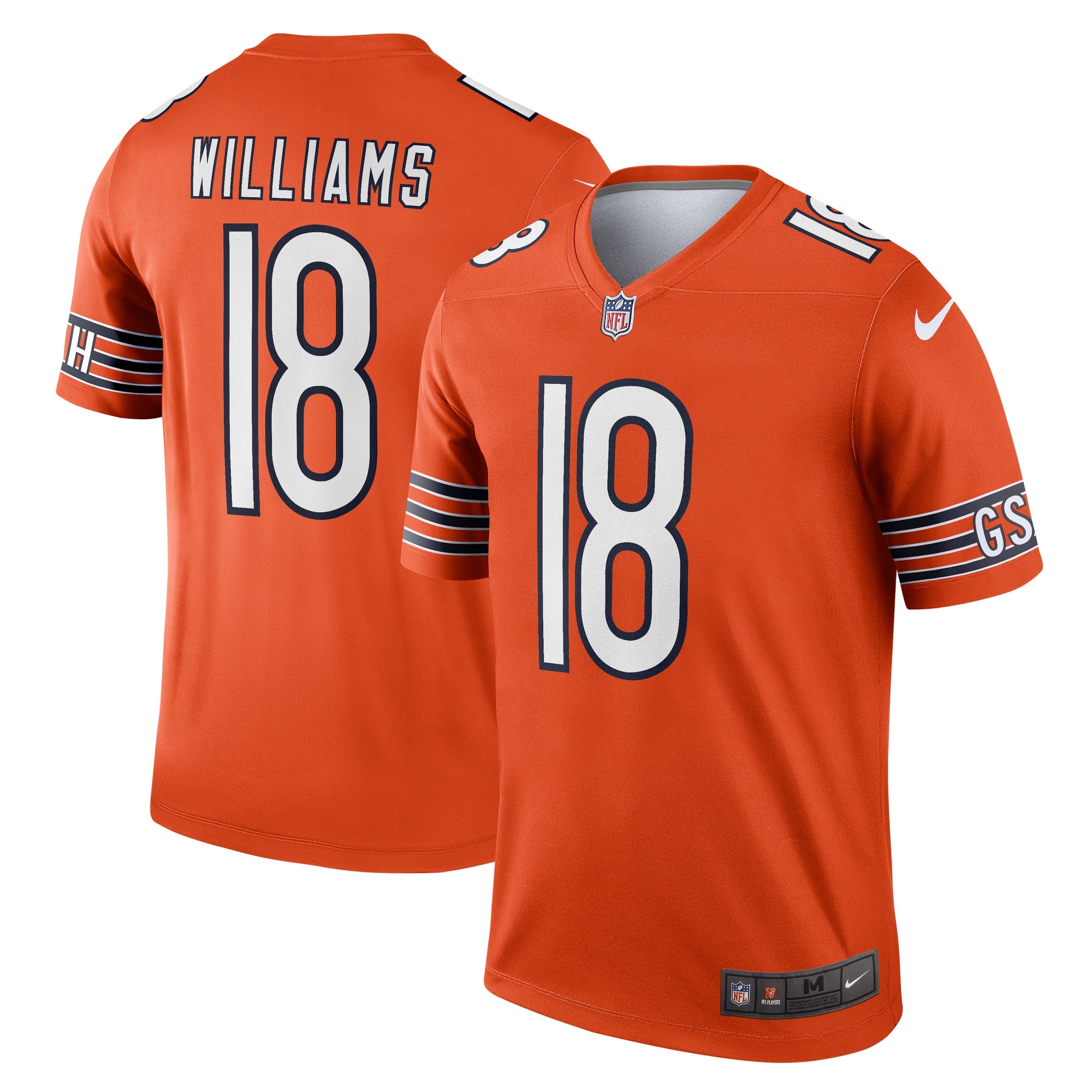 Caleb Williams Chicago Bears Nike Team Legend Player Performance Top - Navy/Orange - Image 5