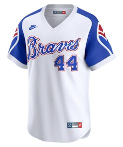 Alternative view of Hank Aaron Atlanta Braves Nike Throwback Cooperstown Limited Jersey - White