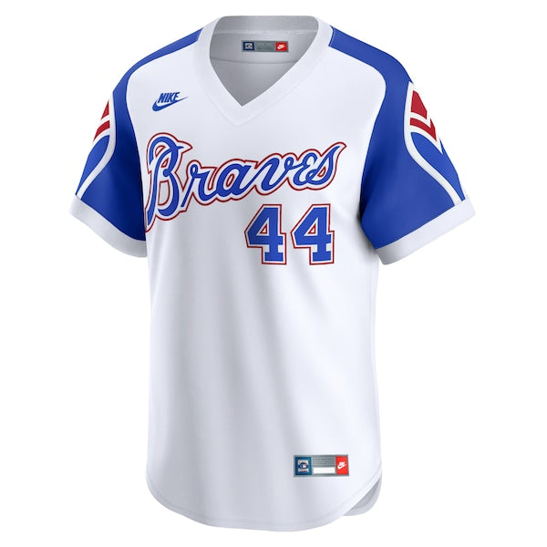 Hank Aaron Atlanta Braves Nike Throwback Cooperstown Limited Jersey - White - Image 2