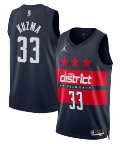 Kyle Kuzma Washington Wizards Jordan Brand Unisex 2024/25 Swingman Jersey - Statement Edition - Navy
