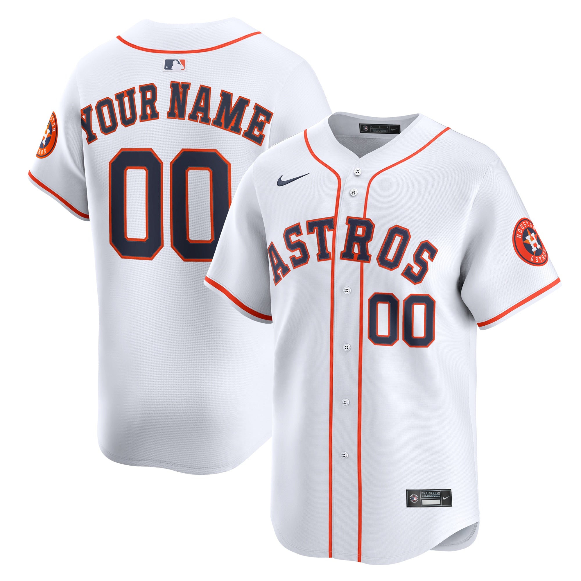 Houston Astros Nike Alternate Limited Custom Jersey - Orange/White - Image 6