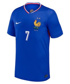 Alternative view of Antoine Griezmann France National Team Nike Youth 2024 Home Replica Jersey - Blue