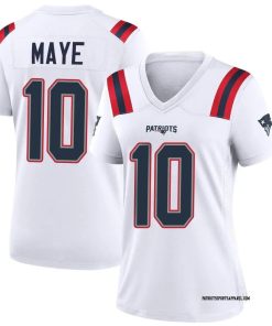 Drake Maye New England Patriots Nike Women's Player Game Jersey - White