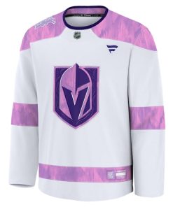Alternative view of Vegas Golden Knights  2024 Hockey Fights Cancer Practice Jersey - White