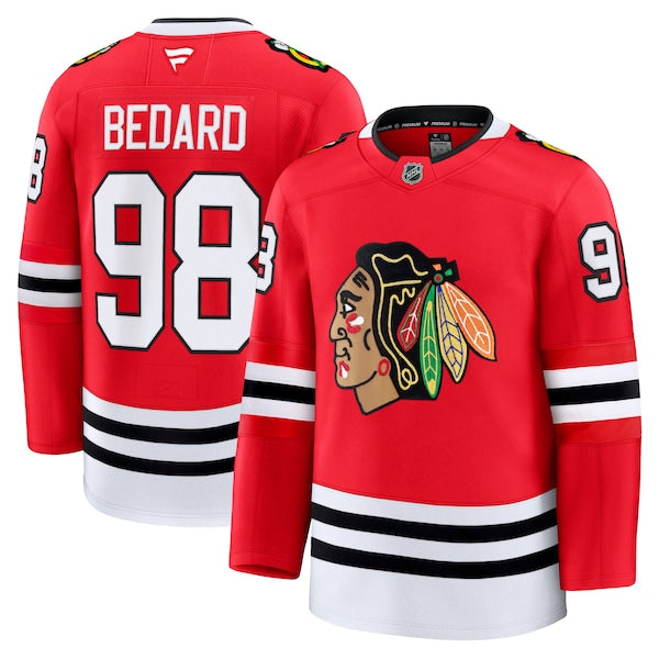 Connor Bedard Chicago Blackhawks Home Premium Jersey - Red/White