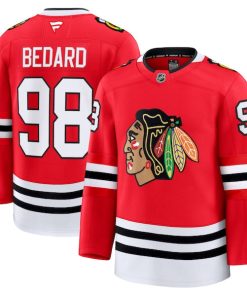 Connor Bedard Chicago Blackhawks  Home Premium Jersey - Red/White