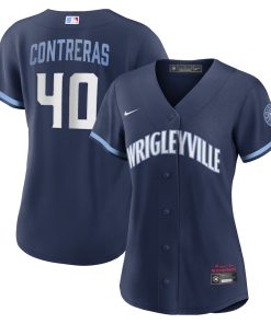 Willson Contreras Chicago Cubs Nike Women's City Connect Replica Player Jersey - Navy