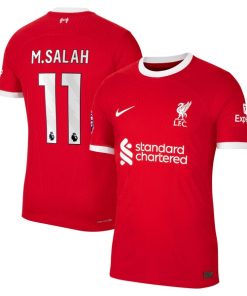 Alternative view of Mohamed Salah Liverpool Nike 2023/24 Home Authentic Player Jersey - Red/White