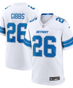Alternative view of Jahmyr Gibbs Detroit Lions Nike Game Jersey - White