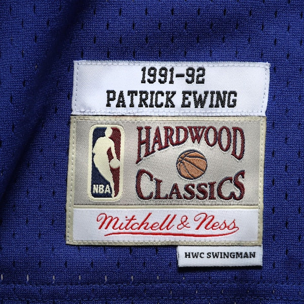 Patrick Ewing New York Knicks 1991/92 Hardwood Classics Swingman Jersey - Blue - Image 5