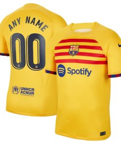 Barcelona Nike Youth 2022/23 Fourth Breathe Stadium Replica Custom Jersey - Yellow