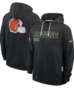 Cleveland Browns Nike 2025 NFL Crucial Catch Sideline Standard Issue Dri-FIT Hoodie - Black