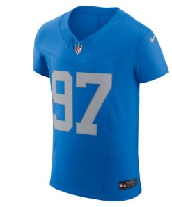 Alternative view of Aidan Hutchinson Detroit Lions Nike Alternate Vapor F.U.S.E. Elite Jersey - Blue