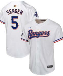 Corey Seager Texas Rangers Nike Youth 2024 Gold Collection Limited Player Jersey?¨C White