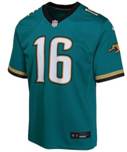 Alternative view of Trevor Lawrence Jacksonville Jaguars Nike Youth Prowler Throwback Player Game Jersey - Teal