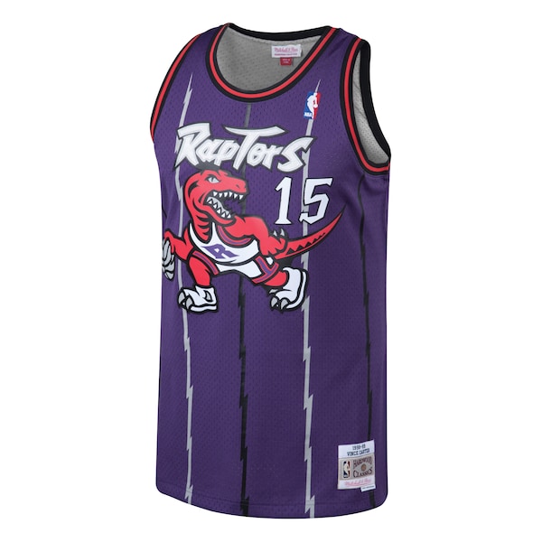 Youth Vince Carter Toronto Raptors 1998/99 Hardwood Classics Swingman Jersey - Purple/White - Image 4