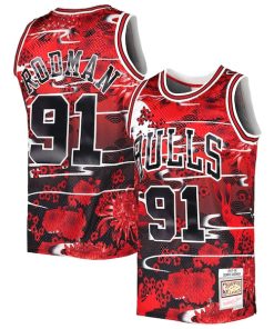 Dennis Rodman Chicago Bulls  1997/98 Hardwood Classics Lunar New Year Swingman Jersey - Red