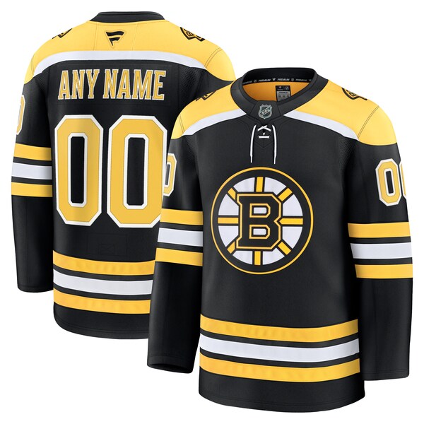 Boston Bruins Home Premium Custom Jersey - Black/White - Image 3