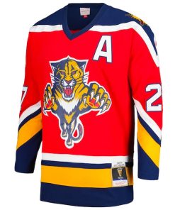 Alternative view of Scott Mellanby Florida Panthers Alternate Captain's Patch 1995/96 Blue Line Player Jersey - Red