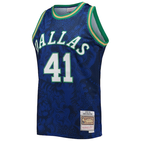 Dirk Nowitzki Dallas Mavericks Hardwood Classics 1998/99 Lunar New Year Swingman Jersey - Blue - Image 2