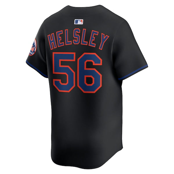 Ryan Helsley New York Mets Nike Alternate Limited Player Jersey - Black/White - Image 4