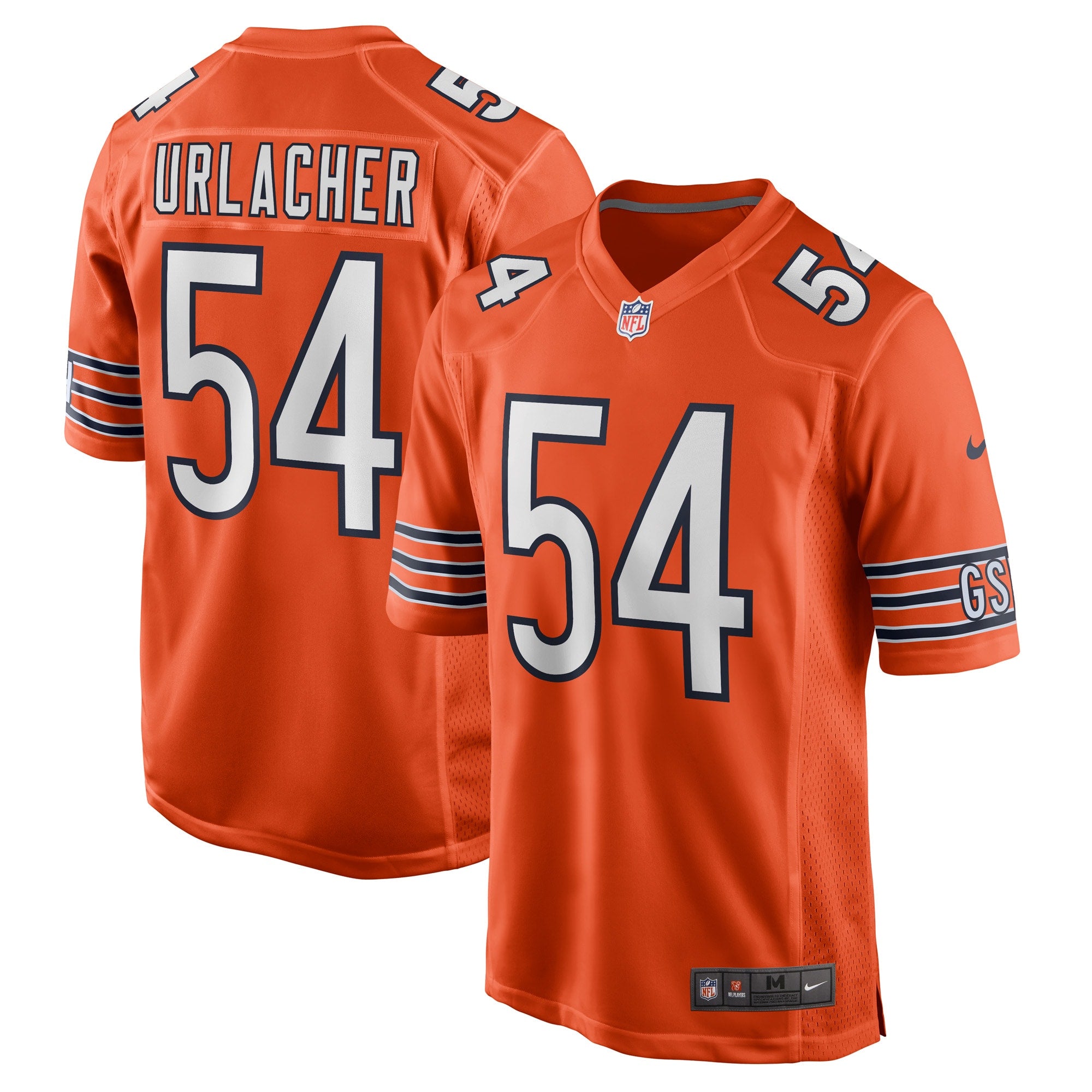 Brian Urlacher Chicago Bears Nike Retired Player Game Jersey - White/Navy/Orange - Image 6