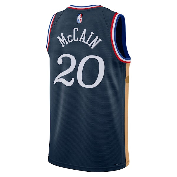 Jared McCain Philadelphia 76ers Nike Unisex 2025/26 Swingman Jersey - Navy - City Edition - Image 3