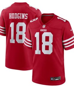 Alternative view of Isaiah Hodgins San Francisco 49ers Nike Team Game Jersey -  Scarlet