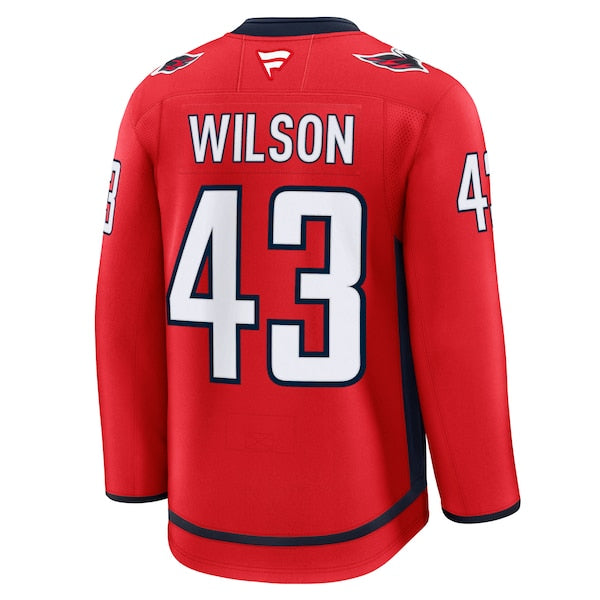 Tom Wilson Washington Capitals Home Premium Jersey - Red/Black - Image 4