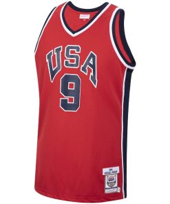 Alternative view of Men's USA Basketball Michael Jordan Red 1984 Authentic Jersey