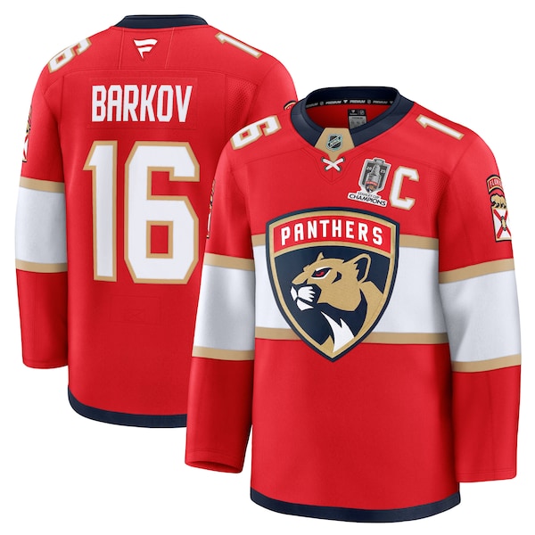 Aleksander Barkov Florida Panthers Home 2025 Stanley Cup Champions Premium Patched Jersey - Red