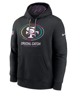 Alternative view of San Francisco 49ers Nike 2024 NFL Crucial Catch Club Pullover Hoodie - Black