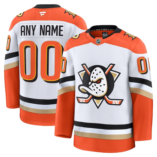 Anaheim Ducks Away Premium Custom Jersey - White