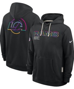 Los Angeles Rams Nike 2025 NFL Crucial Catch Sideline Standard Issue Dri-FIT Hoodie - Black