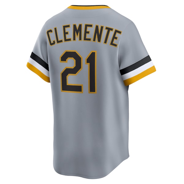 Roberto Clemente Pittsburgh Pirates Nike Throwback Cooperstown Collection Limited Jersey - Gray - Image 3
