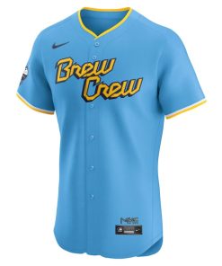 Alternative view of Milwaukee Brewers Nike City Connect  Elite Jersey - Powder Blue