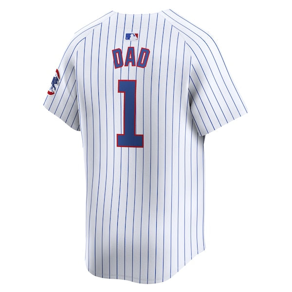 Chicago Cubs Nike #1 Dad Home Limited Jersey - White - Image 4