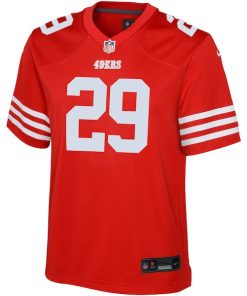Alternative view of Talanoa Hufanga San Francisco 49ers Nike Youth Game Jersey - Scarlet
