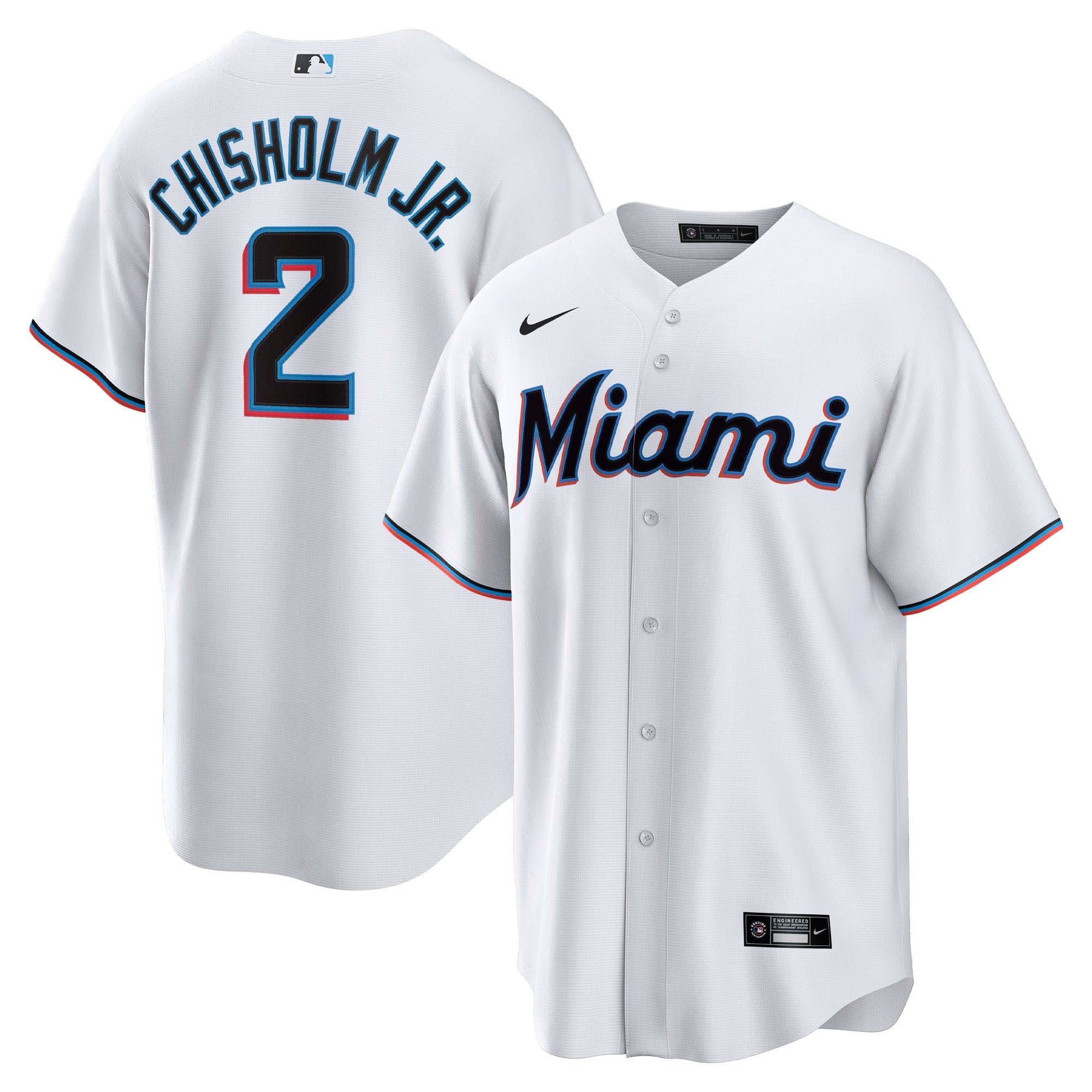 Jazz Chisholm Jr. Miami Marlins Nike Alternate Replica Player Jersey - Black/White - Image 6